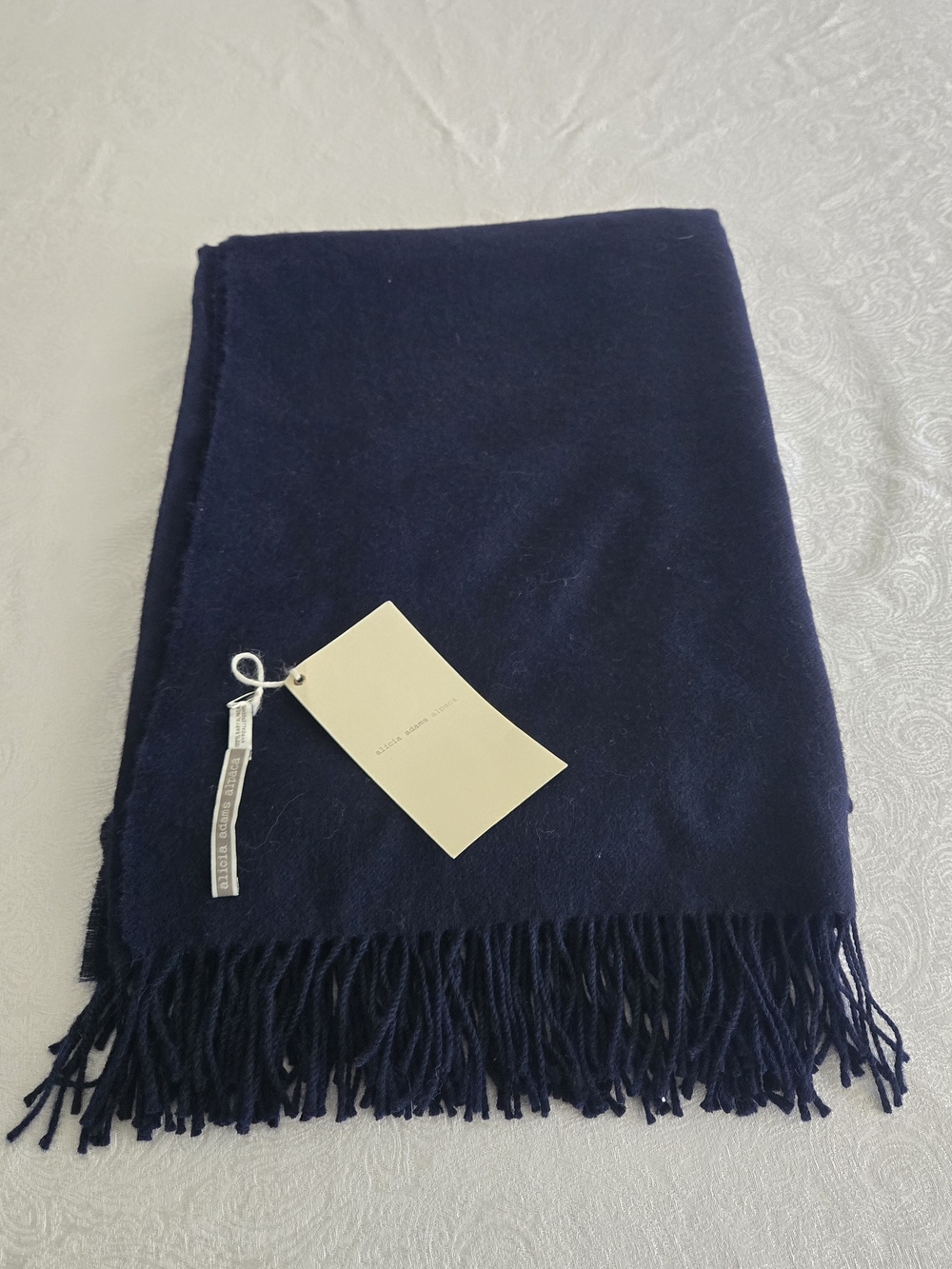 Alicia Adams Alpaca Throw, Navy